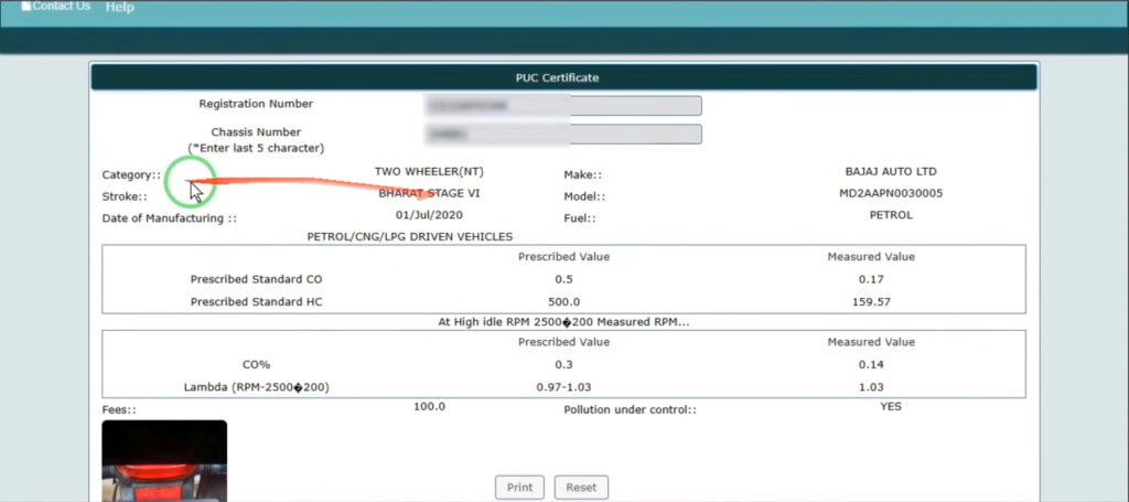 field asking for your Registration Number